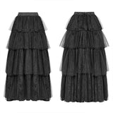 Dark Gothic Long Lace Tiered Rock Ballkleid Kleid