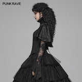 Gothic High Collar Langarm Schal Spitzenhemd