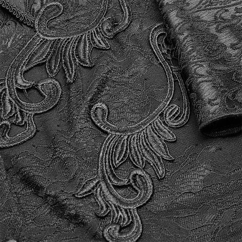 Gothic High Collar Langarm Schal Spitzenhemd