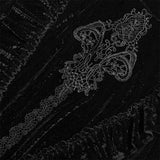 Gotische Mittelkragen-Samtbluse mit dunklem Korn für Frauen