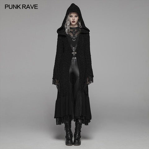 Gothic Woolen Cardigan Hooded Langarmmantel - Dick