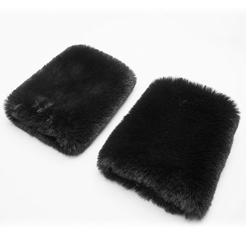 Gothic Women Wunderschöner langer Mantel mit V-Ausschnitt und abnehmbaren Manschetten aus Wollimitat