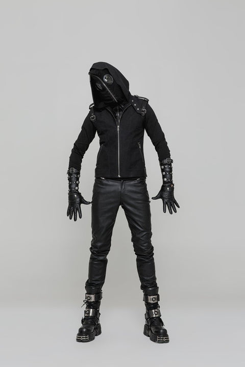Herren Hollow-out Leder verstellbare Punk-Handschuhe