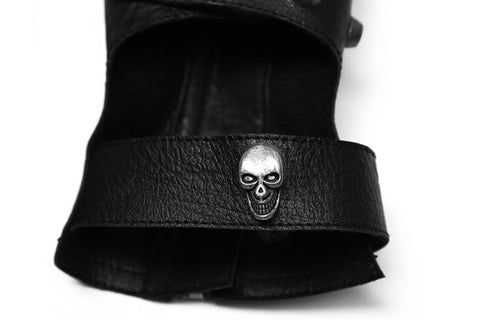 Herren Hollow-out Leder verstellbare Punk-Handschuhe