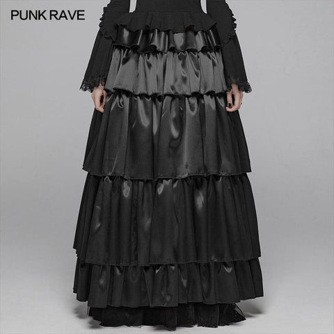 Gotisches mehrschichtiges Kleid mit Gummiband