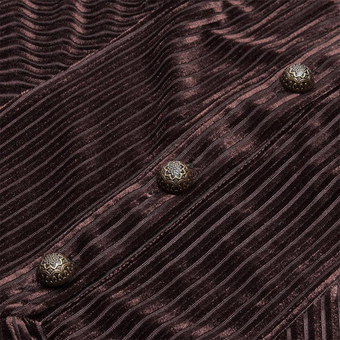 Gothic Dark-Grain Langarm Samt Shirt