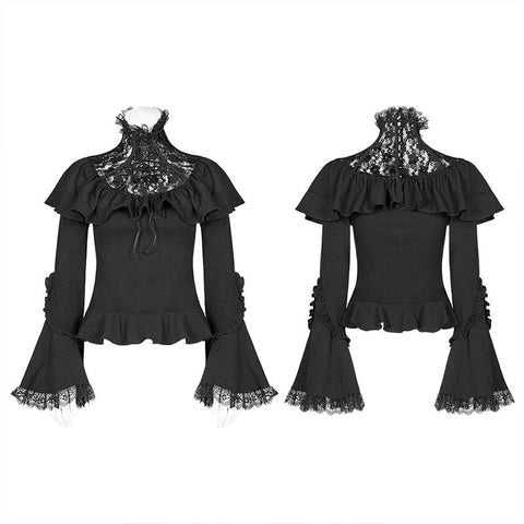 Lolita Lace Turtleneck Langarm T-Shirt