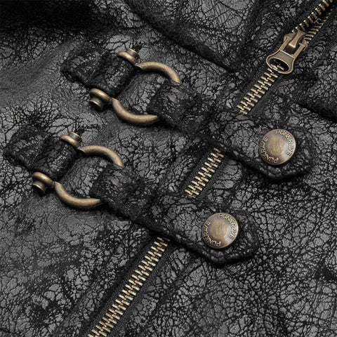 Steam Punk Leder PU Kapuzen Kurzer Umhang Mit Schnürrücken