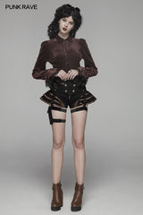 Steampunk Short Jean Lolita Hose mit verstellbarem abnehmbarem Gürtel
