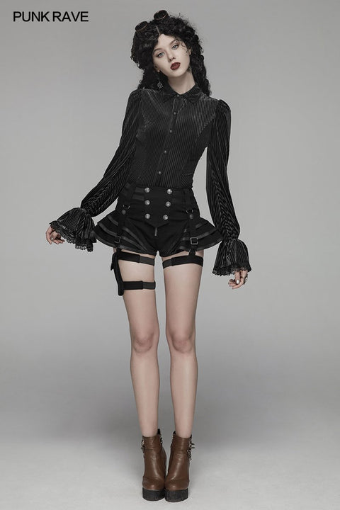 Steampunk Short Jean Lolita Hose mit verstellbarem abnehmbarem Gürtel