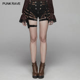 Steampunk Short Jean Lolita Hose mit verstellbarem abnehmbarem Gürtel
