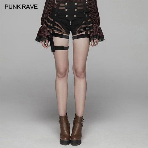 Steampunk Short Jean Lolita Hose mit verstellbarem abnehmbarem Gürtel