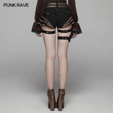 Steampunk Short Jean Lolita Hose mit verstellbarem abnehmbarem Gürtel
