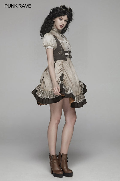 Steam Punk Lolita Kleid mit Schnürrücken