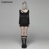 Punk PU Leder Loop Schlankheitskleid