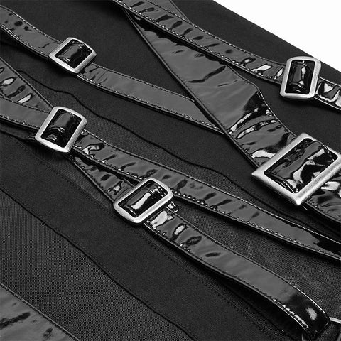 Punk PU Leder Loop Schlankheitskleid