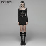 Punk PU Leder Loop Schlankheitskleid