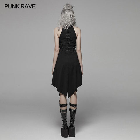 Dark Punk Neckholder Kurzes Kleid