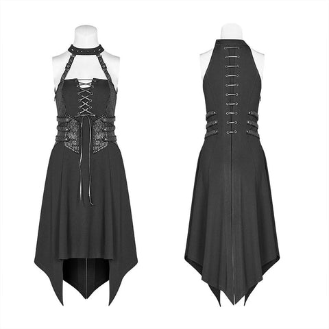 Dark Punk Neckholder Kurzes Kleid