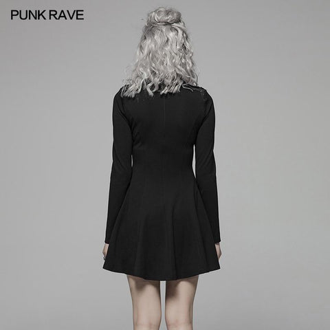 PUNK High Neck Langarmkleid für Frauen