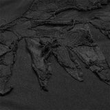 Dark Punk High Collar Langärmliges asymmetrisches Strick-T-Shirt