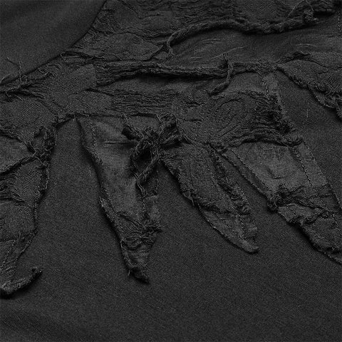 Dark Punk High Collar Langärmliges asymmetrisches Strick-T-Shirt