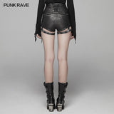 Hübsche Punk PU Leder Shorts Hose