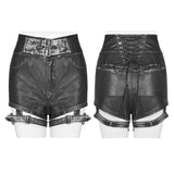 Hübsche Punk PU Leder Shorts Hose