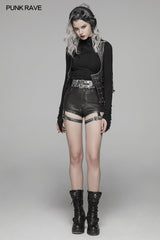 Hübsche Punk PU Leder Shorts Hose