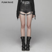 Hübsche Punk PU Leder Shorts Hose