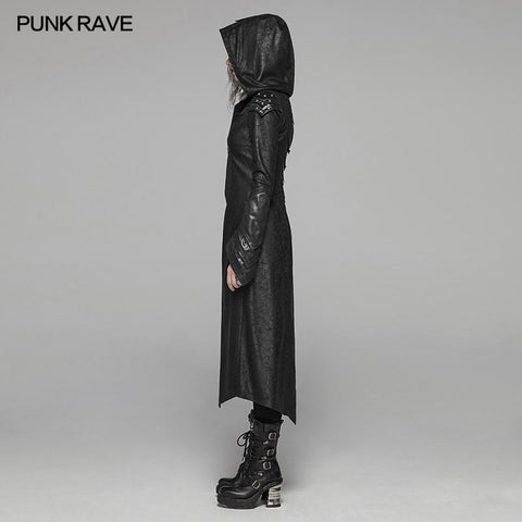 Punk Langarm Hooded Long Jacket