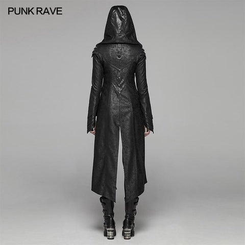 Punk Langarm Hooded Long Jacket