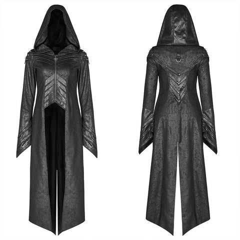 Punk Langarm Hooded Long Jacket