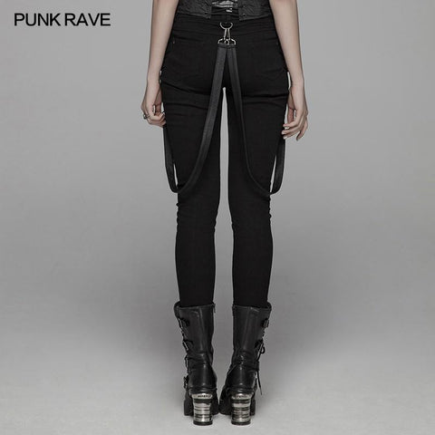 Punk Jean lange Hose mit abnehmbarem Gürtel