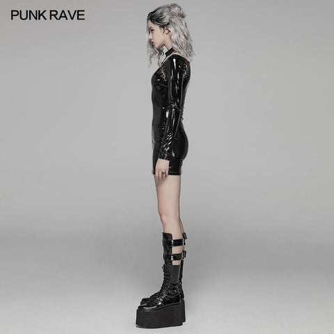 Punk Bright PU über Hüftkleid