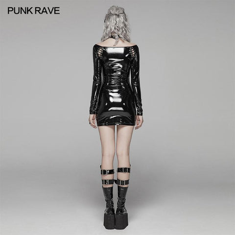 Punk Bright PU über Hüftkleid