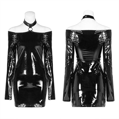 Punk Bright PU über Hüftkleid