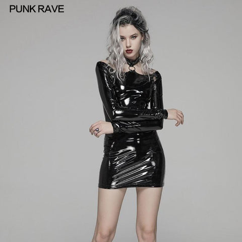 Punk Bright PU über Hüftkleid