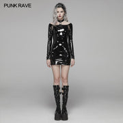Punk Bright PU über Hüftkleid