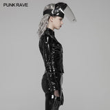 Punk V-Ausschnitt Abnehmen Brian PU Shirt für Frauen