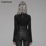Punk Handsome Zipper Dekoration Korsett mit Schnürrücken