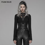 Punk Handsome Zipper Dekoration Korsett mit Schnürrücken