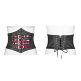 PUNK Damen PU Leder Korsett Mit Metall Einstellschnalle