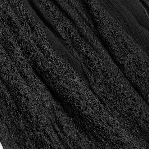 Gothic Elegant Asymmetric Lace Long Dress