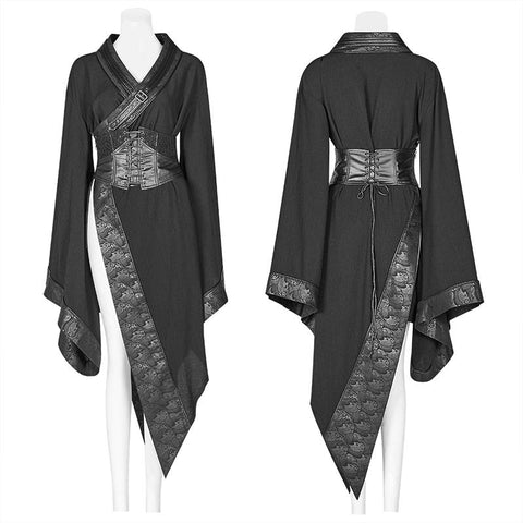Dark Punk Langarm Asymmetrischer Kimono