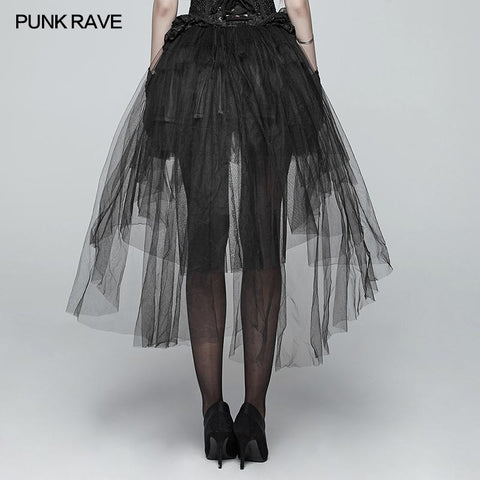 Gothic Basic Bustle High-Low Tüllrock