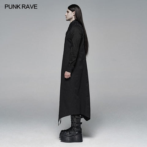 Dark Punk Mikroelastisches Twill Long Shirt