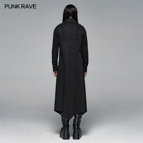 Dark Punk Mikroelastisches Twill Long Shirt