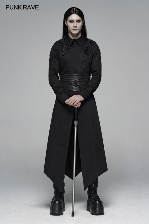 Dark Punk Mikroelastisches Twill Long Shirt