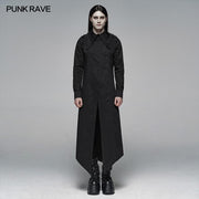 Dark Punk Mikroelastisches Twill Long Shirt